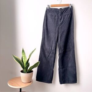 rvca sadie pant navy blue corduroy high rise straight leg pants 27